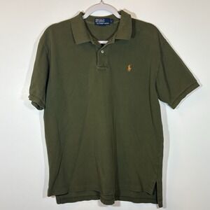 Polo By Ralph Lauren Men's Short Sleeve Polo Shirt Army Green, Size Large